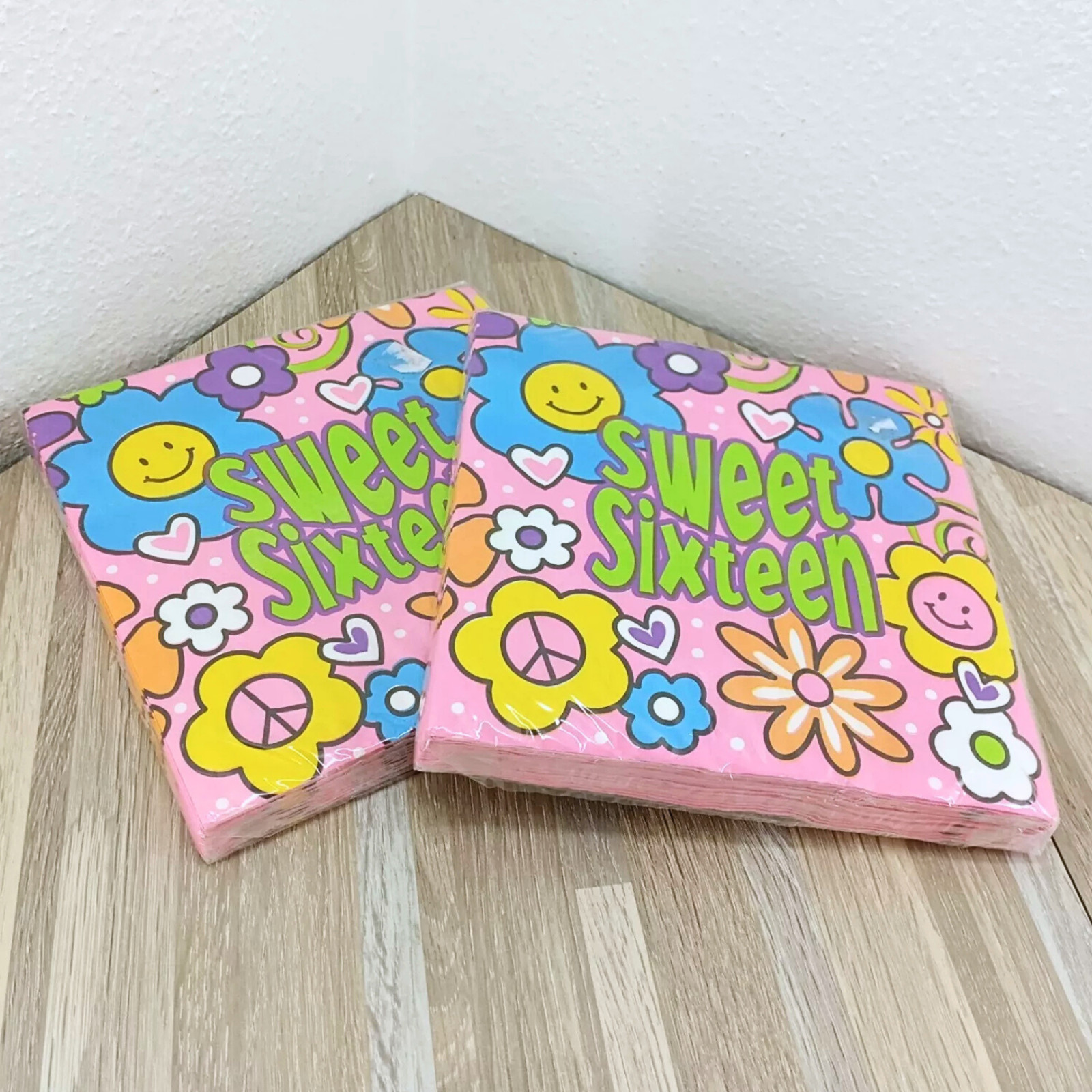 Paper Art Sweet Sixteen Party Napkins 3 Ply 12 7/8 x 12 3/4 inch Lot of 2 Packs