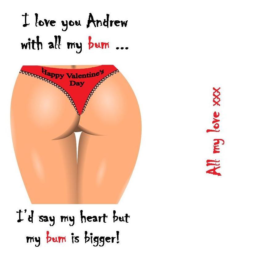 Boyfriend/Husband Joke All My Bum Personalised Valentine Chocolate Bar Wrapper