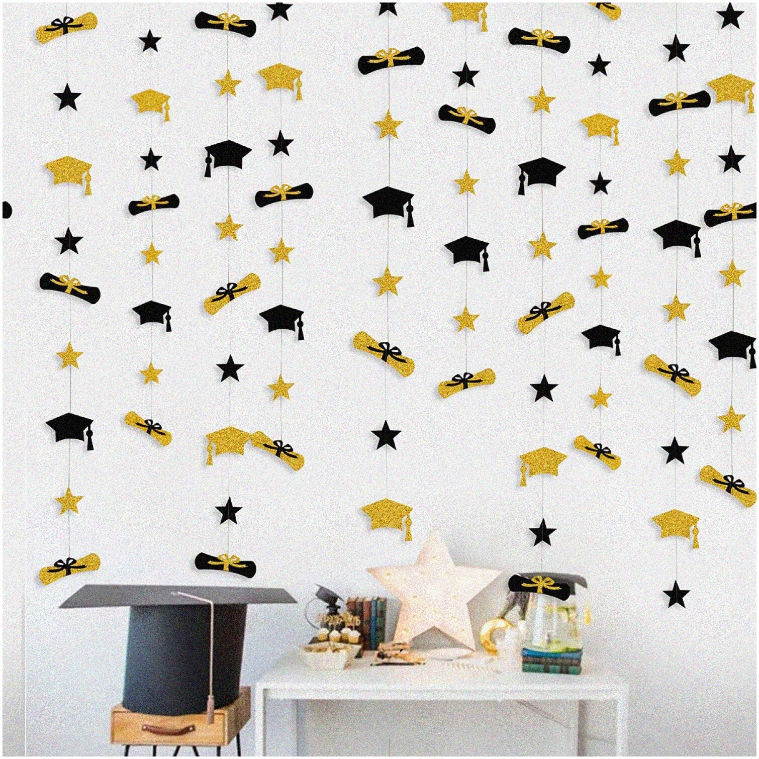 Graduation Celebration Kit with Hat Diploma and Star Garland