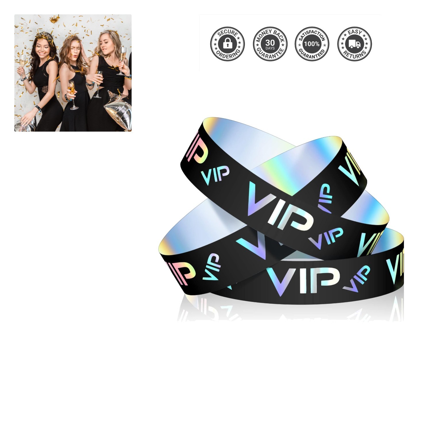Tear-Resistant 500 Pack VIP Wristbands – Elegant Arm Bands for Concerts & Events