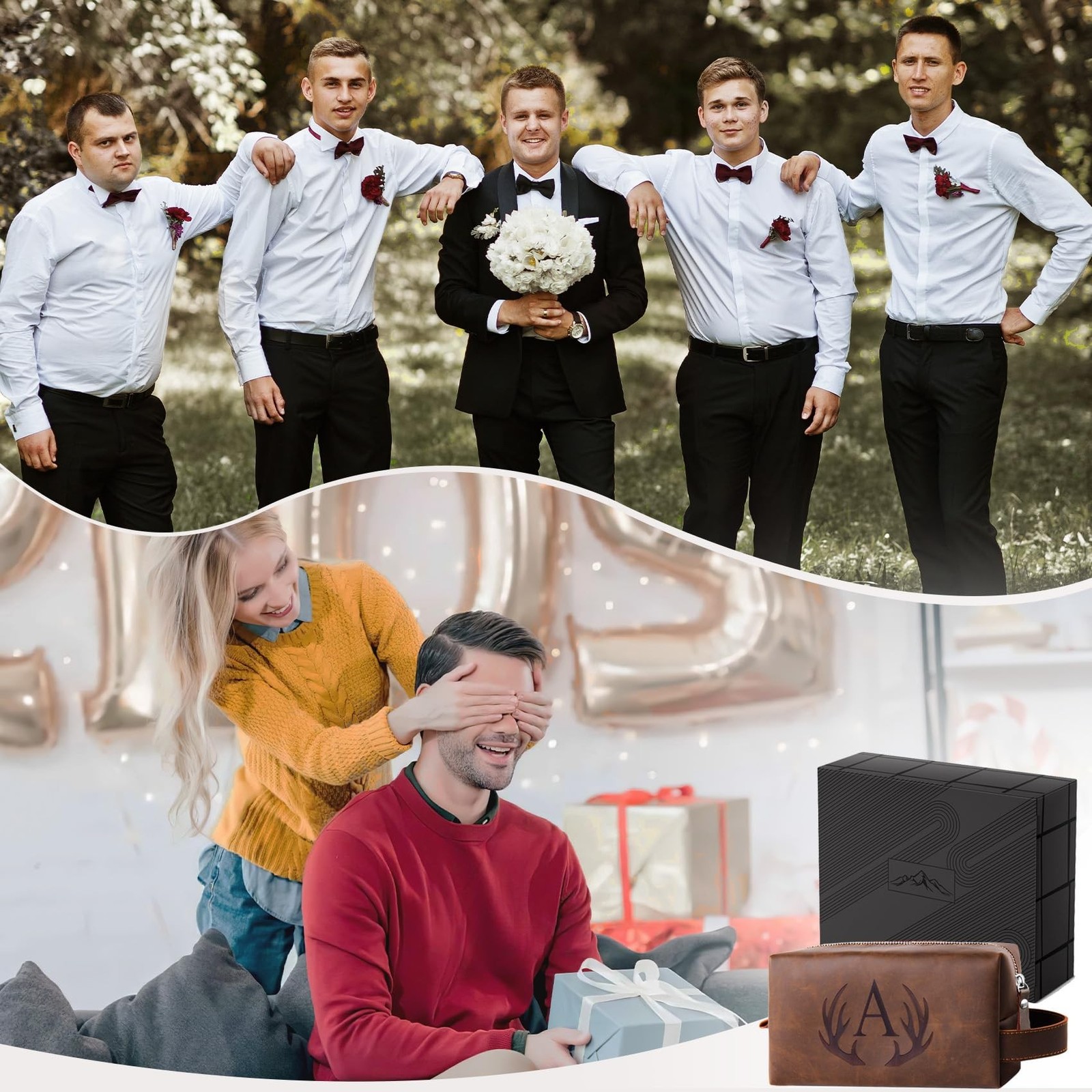 Personalized Toiletry Bag for Men Engraved Initial Cool Gifts for Dad Husband…
