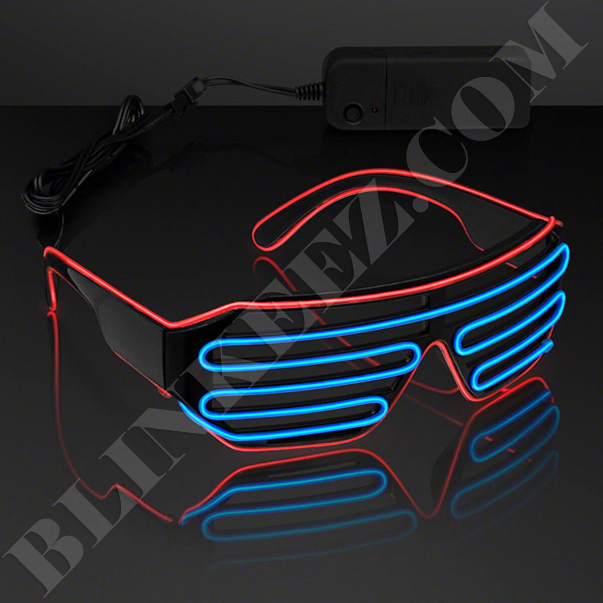 RED BLUE EL WIRE Neon LED Festival Light Up Glow Sunglasses Glasses Rave Party