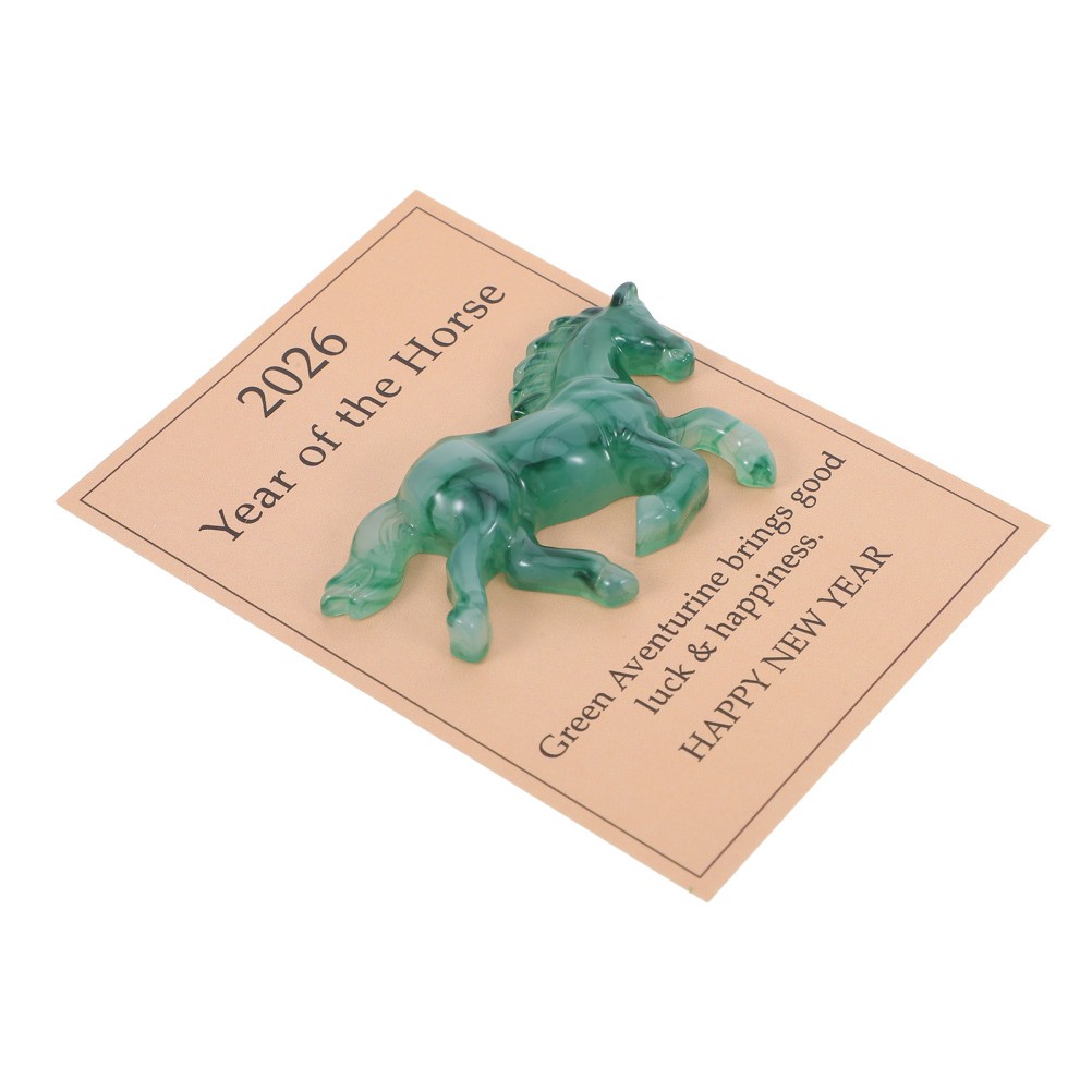 Unique Horse Year Greeting Card with Pocket Hug Resin Charm Ideal for Friends