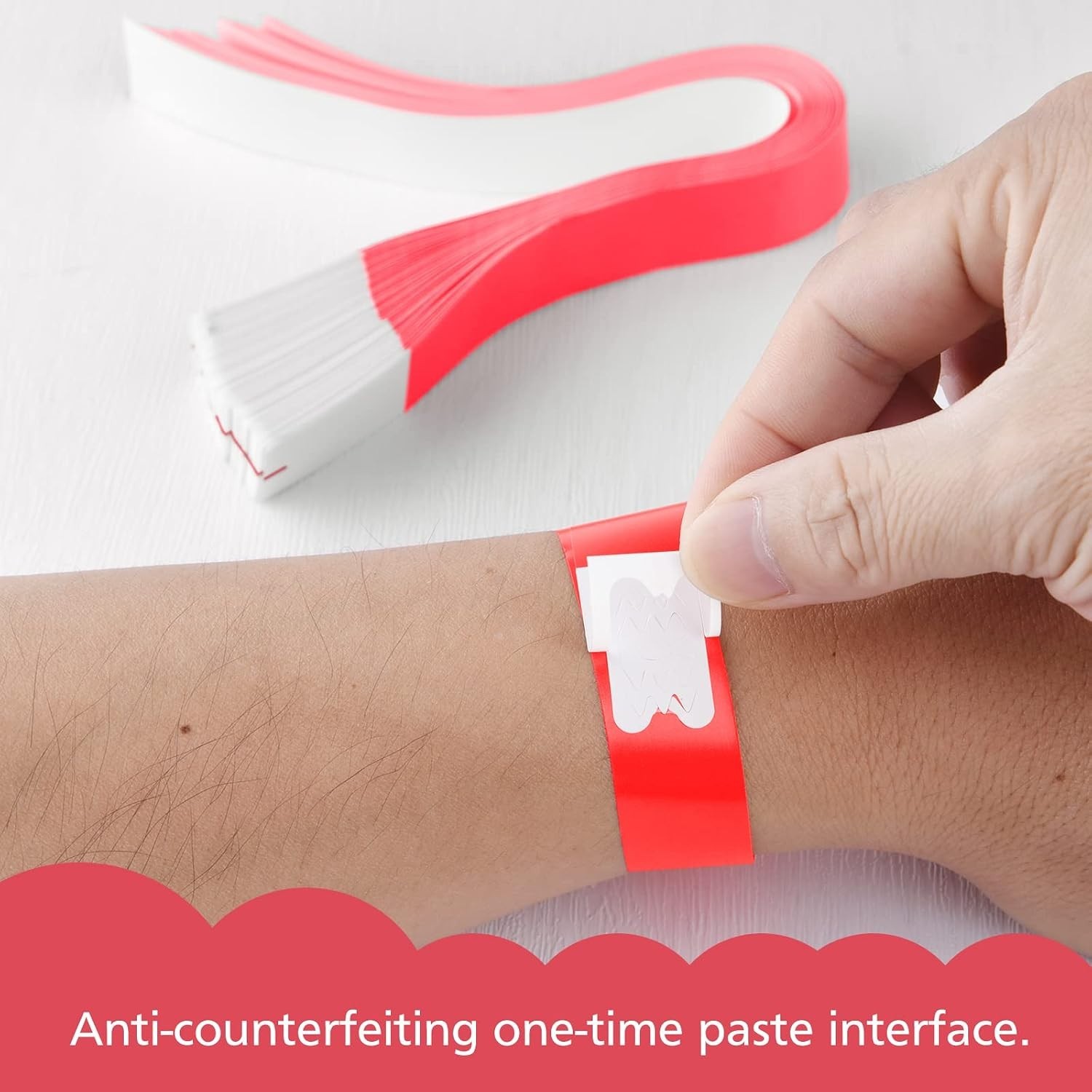 Red Paper Event Wristbands 400 Pcs Paper Wrist Bands Waterproof Armbands Brac…