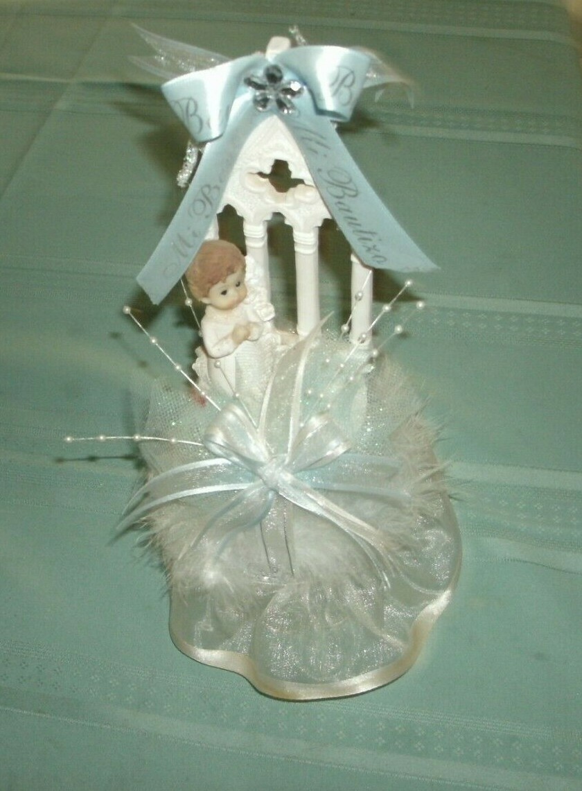 LARGE BABY BOY CAKE TOPPER’ GREAT FOR BAPTISM OR BABY SHOWER ‘