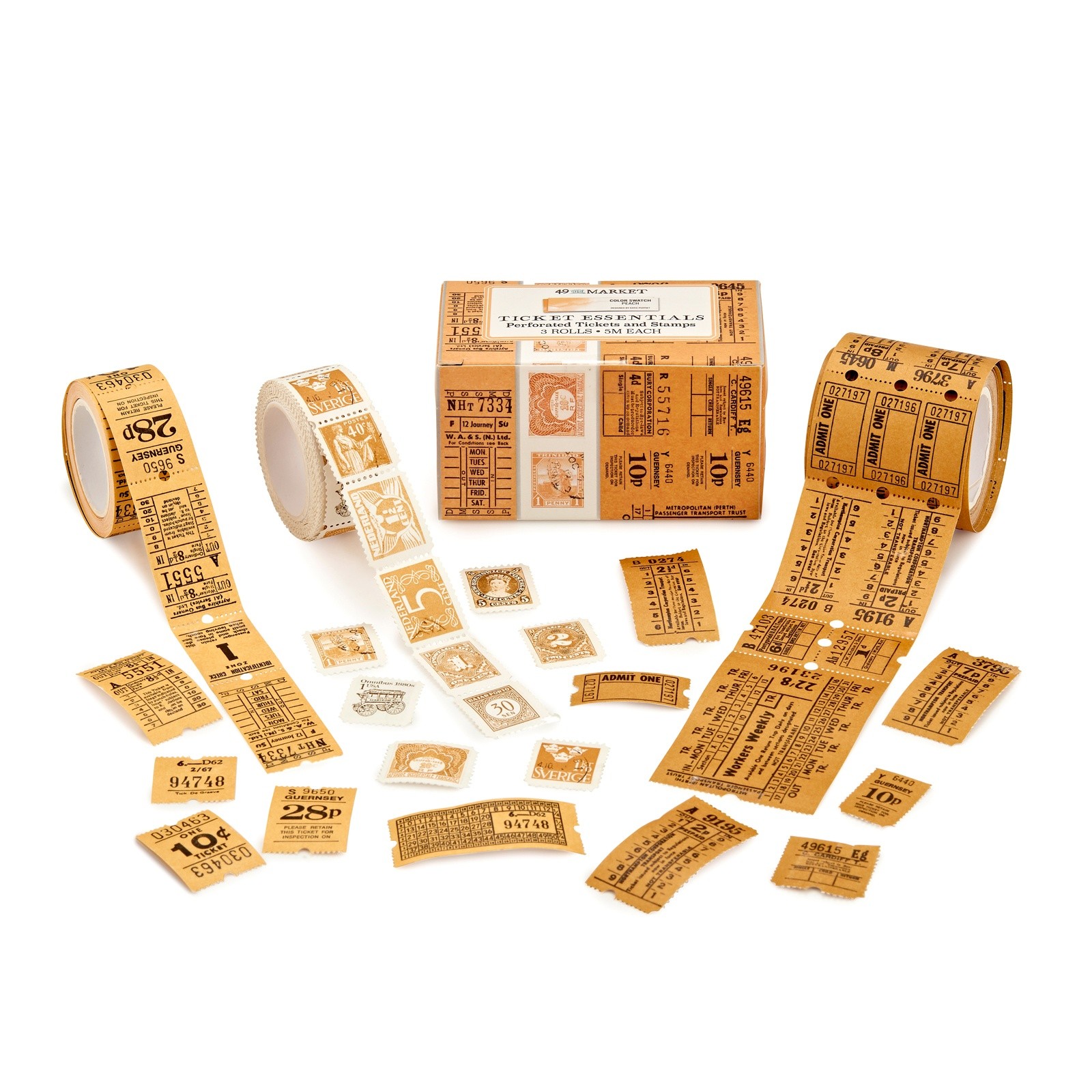 Color Swatch Peach Ticket Essentials-3 Rolls