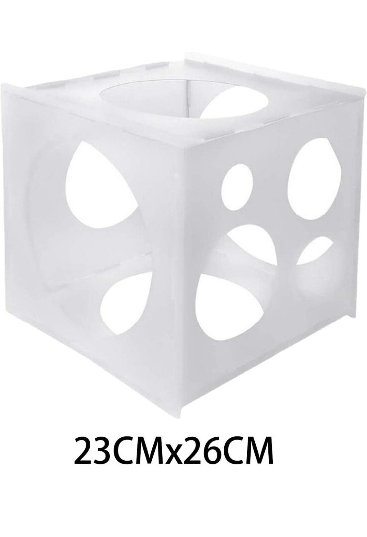 Size Markings on Balloon Measuring Tool Durable Plastic Box Sizer Cube