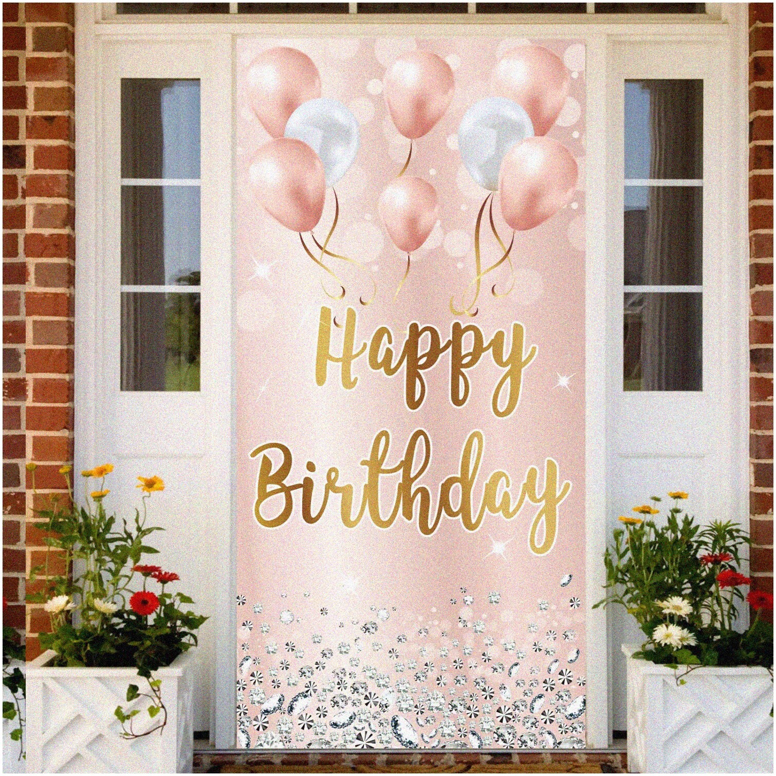 Rose Gold Celebration Door Banner for Women and Girls