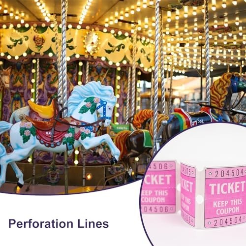 250 Raffle Tickets, 50/50 Double Roll Tickets for Raffles, Carnival, Door Prizes
