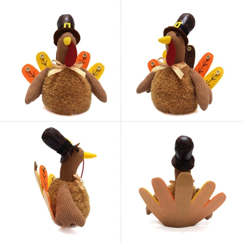 Thanksgiving Turkey Decorative Figurine Ornament Seasonal Tabletop Decoration