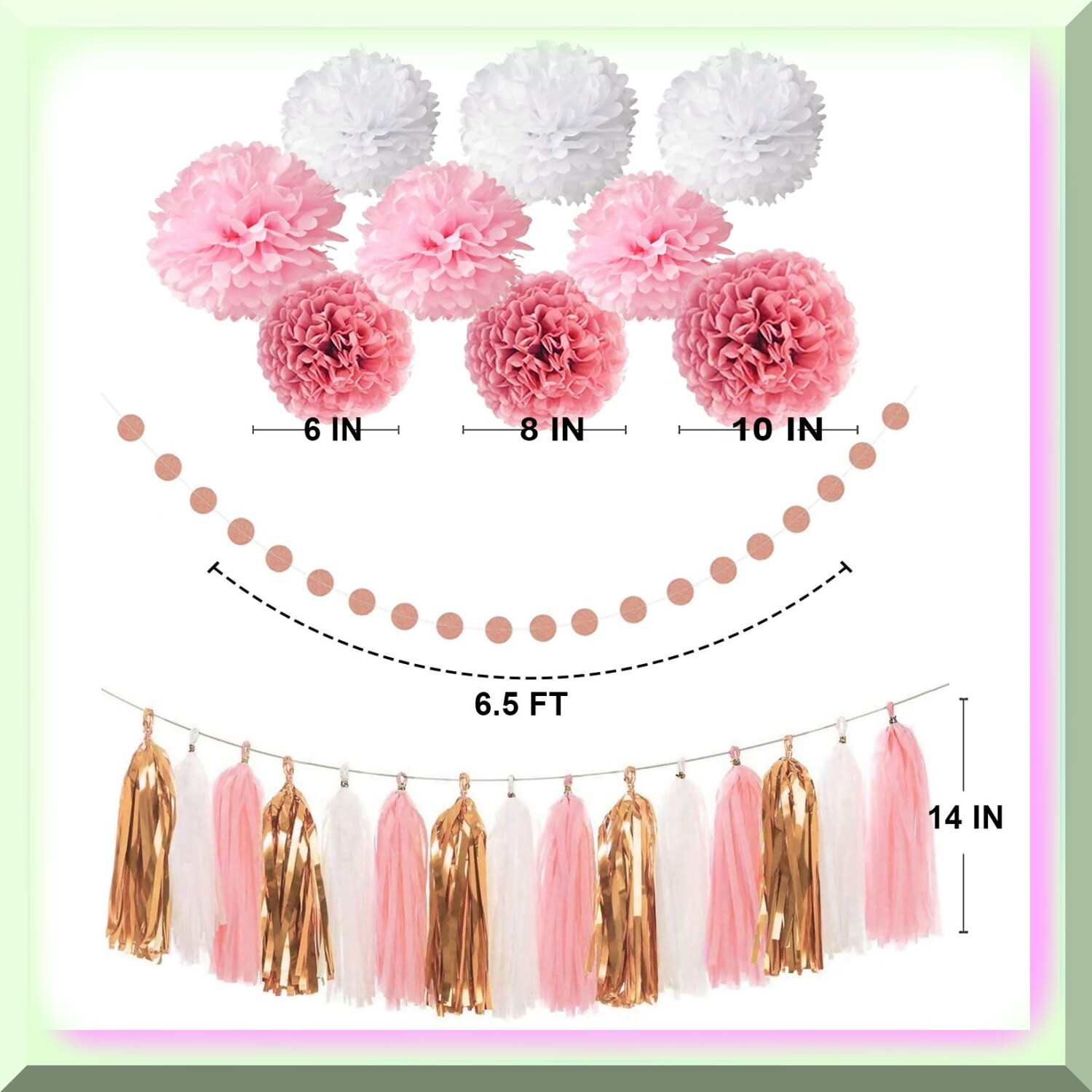 Rose Gold Celebration Kit with Banner and Decorations
