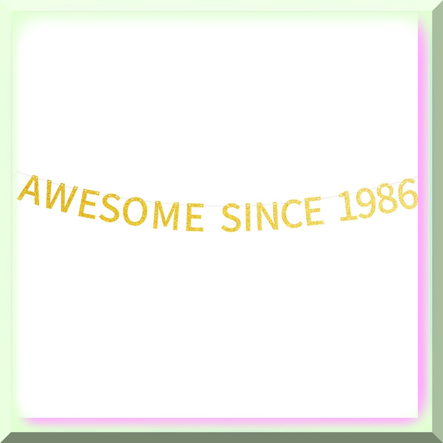 Glittery 38th Birthday Banner for Men and Women