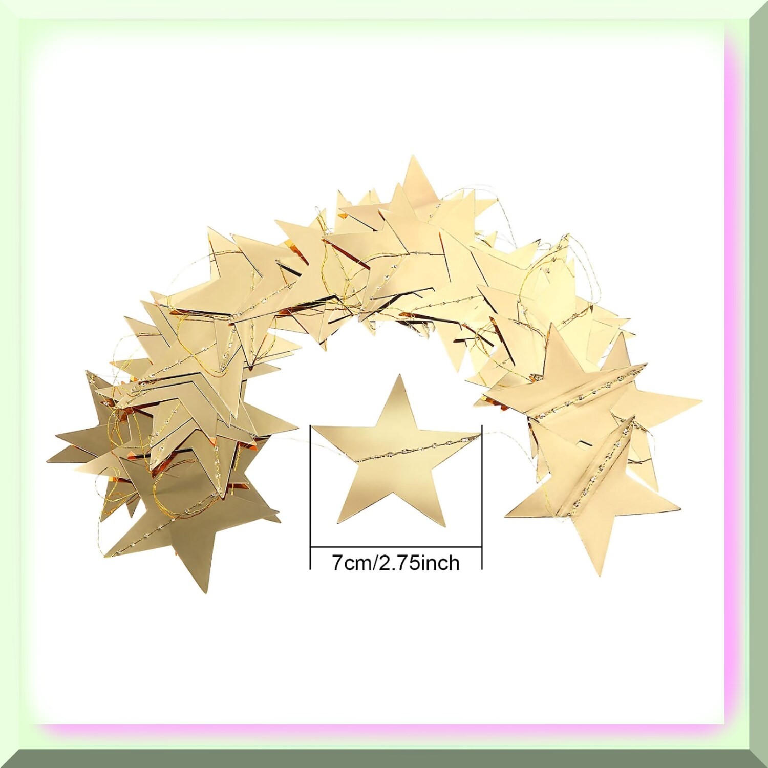 Star-Shaped Garland Banner 130ft for Celebrations