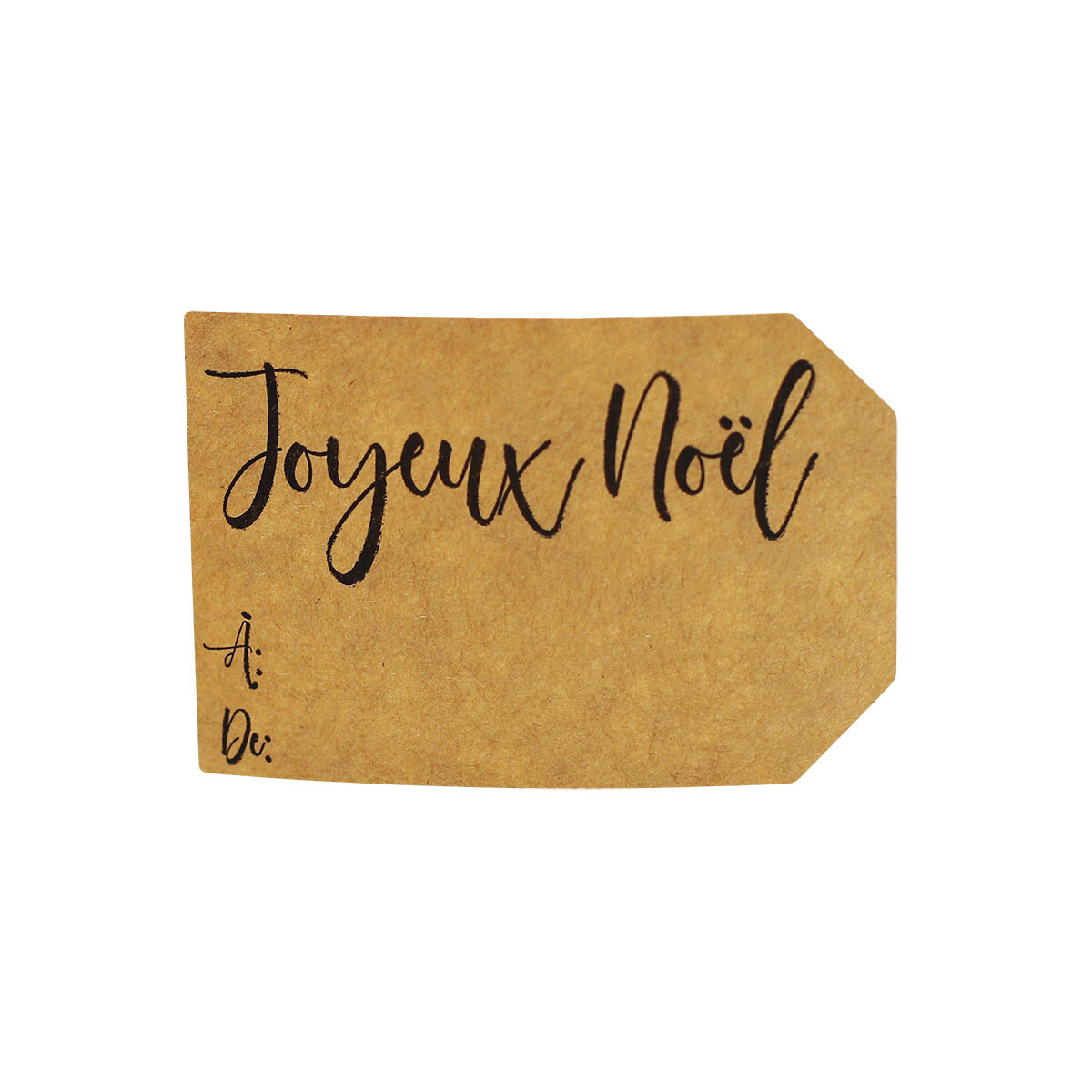 Natural Kraft French Charming Holiday Gift Tags Labels | 2 x 3″ Inch – 100 Pack