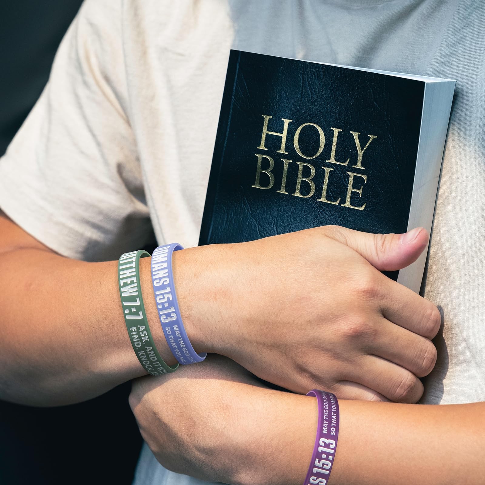 12-Piece Bible Verse Bracelets – Christian Scripture Silicone Wristbands for Men