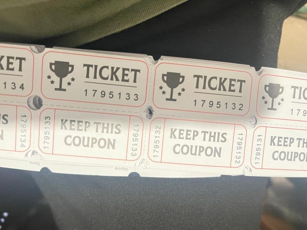 660 Raffle Tickets light gray color. (D8)