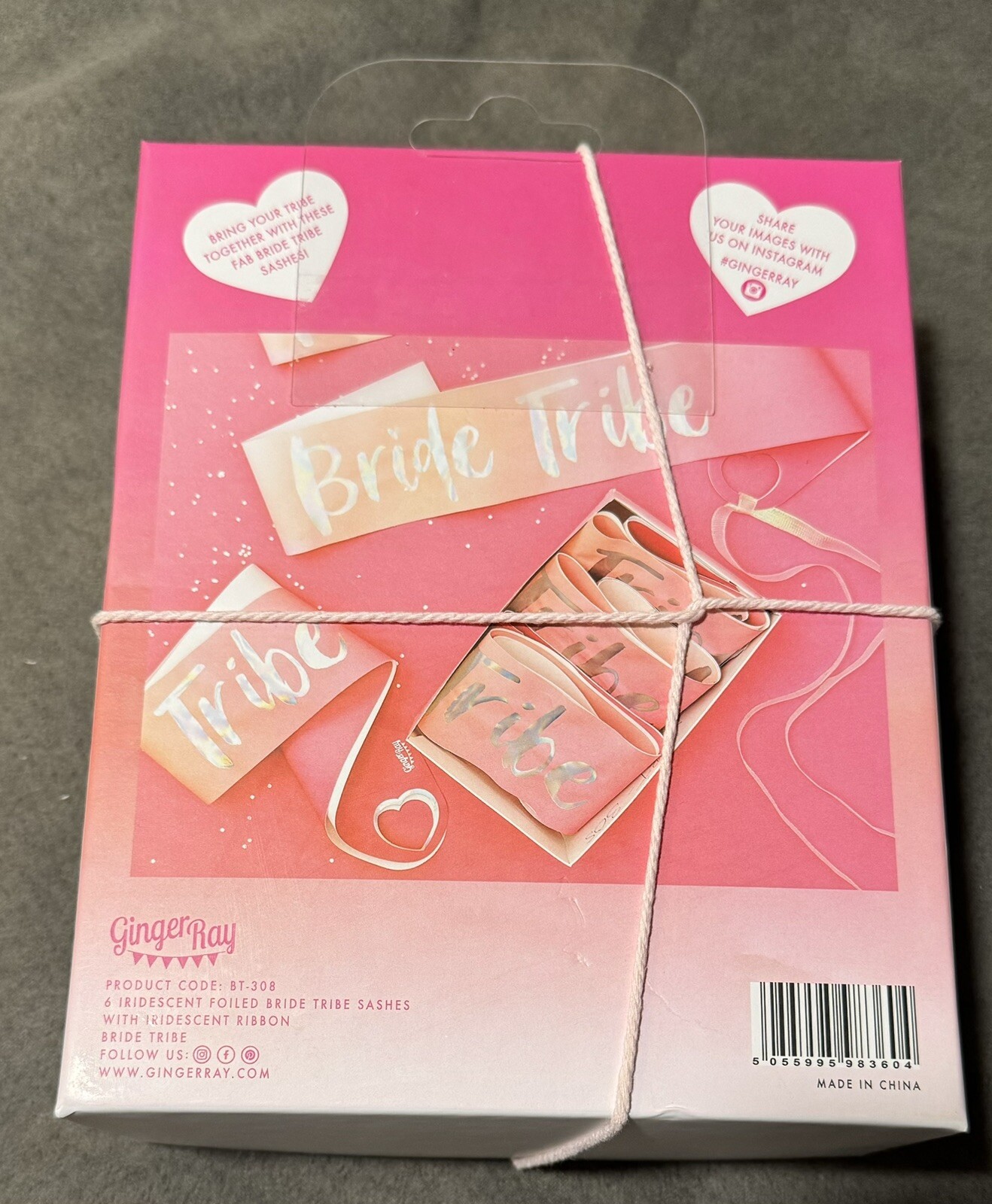 6 Six Ginger Ray Bride Tribe Sashes Pink & Iridescent For Bachelorette Party NEW
