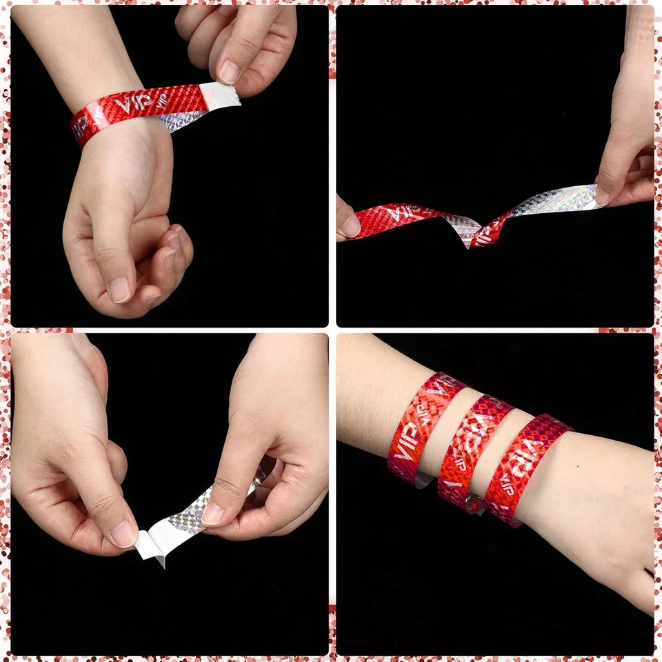 500 Pack VIP Plastic Wristbands Bracelets Party for Events VIP Custom Wristbands