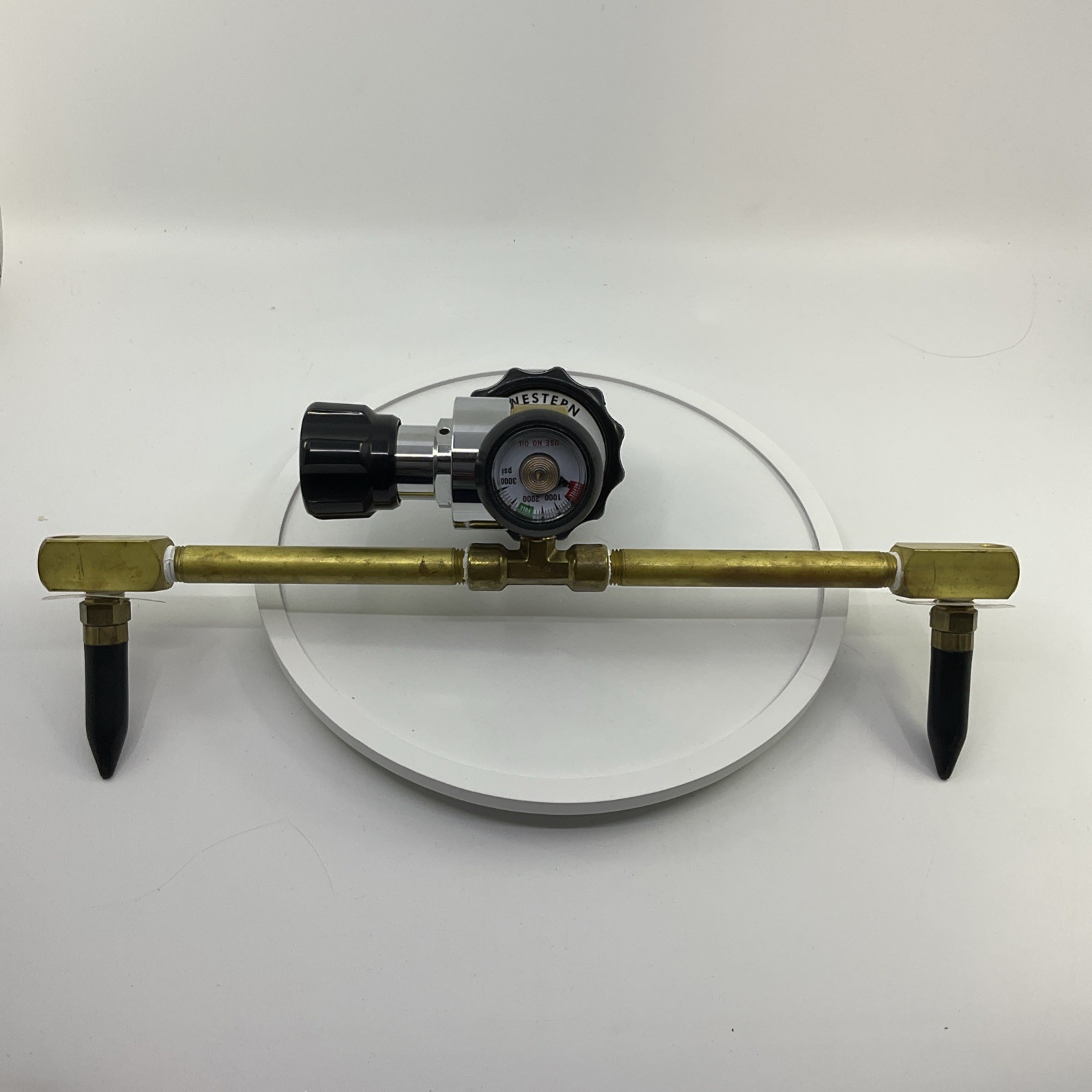 Western CGA 580 dual Helium balloon filler inflator w/3000# Gauge Helium BR22HG