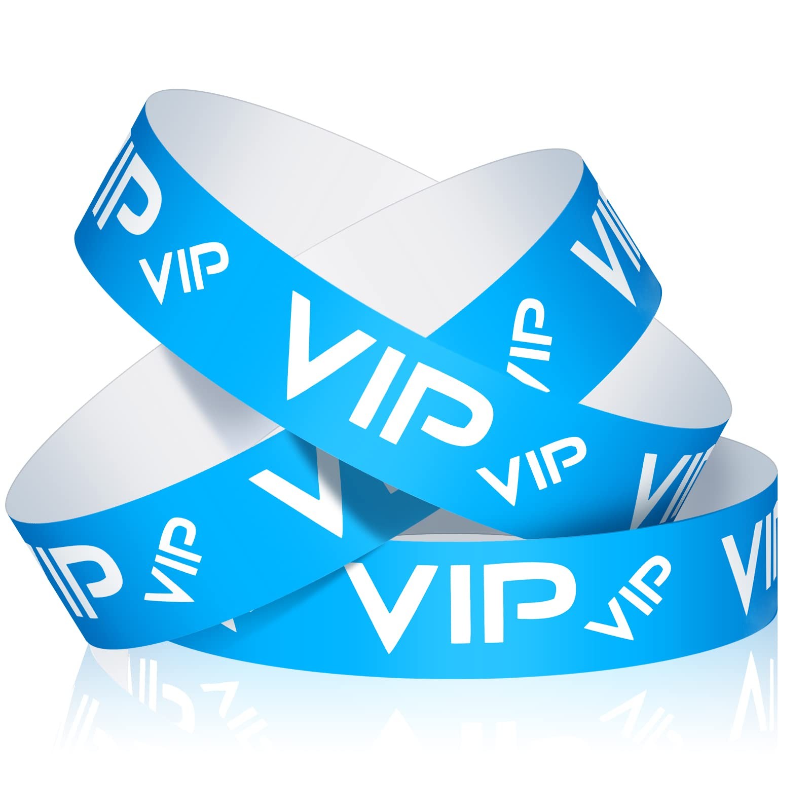 Teling 500 Pack VIP Plastic Wristbands Bracelets 9.84 x 1.2 inches, Blue