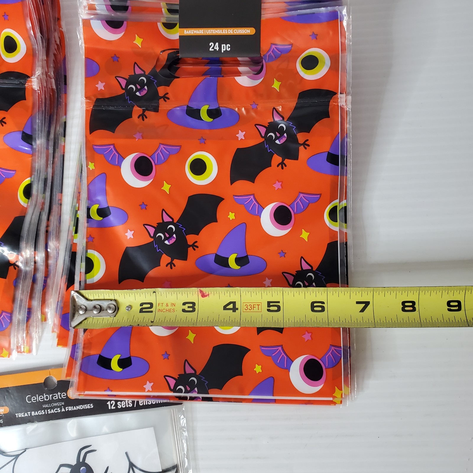Halloween Party Trick Or Treat Bags 6″x9″ Celebrate It Bat Witch Hat Spider Lot