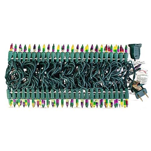 Mardi Gras Lights: 100-Light Double Color Ornament Fat Tuesday Halloween Christm