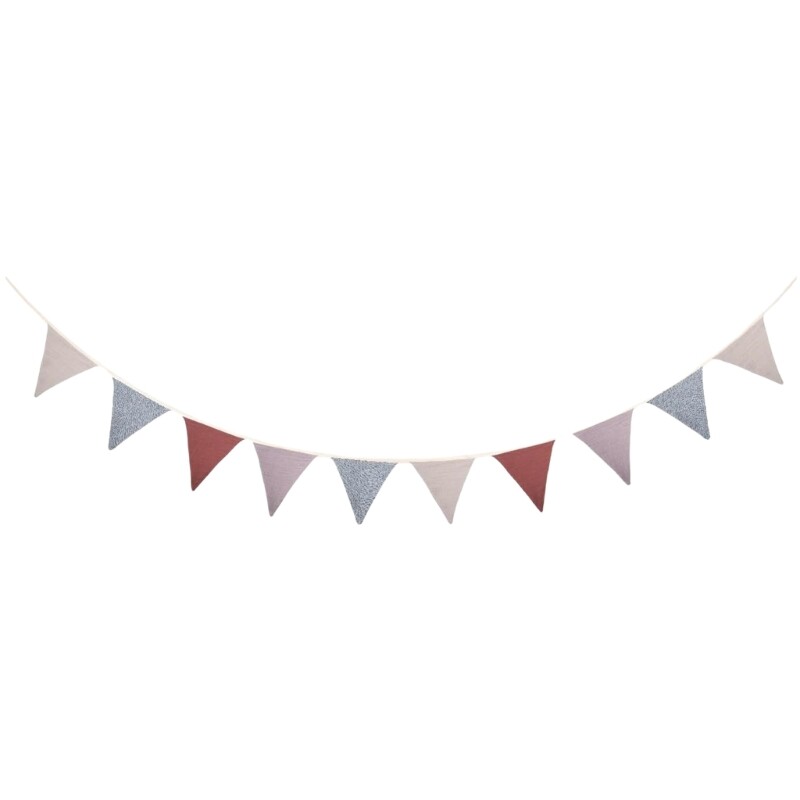 Nursery Bunting Soft Cotton Hanging Banners Flags Garlands Baby Room Decoration