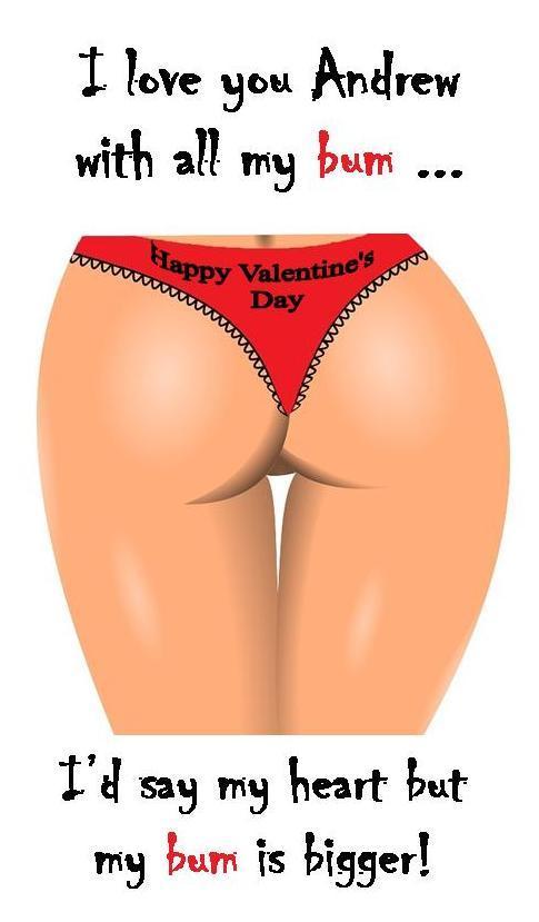 Boyfriend/Husband Joke All My Bum Personalised Valentine Chocolate Bar Wrapper