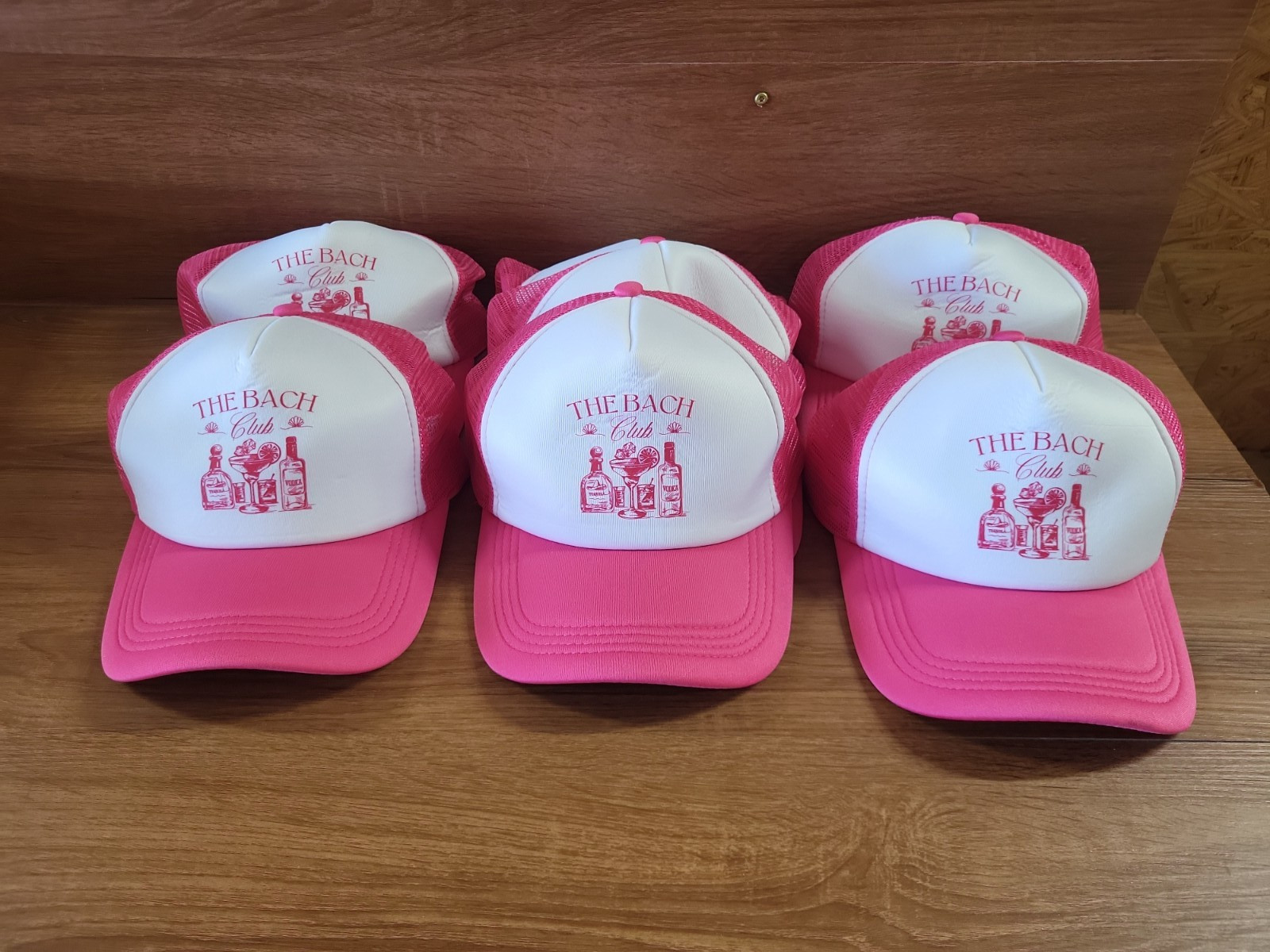 (7-SET) Bach Club Hats for Women Bachelorette Party Hats Pink NEW
