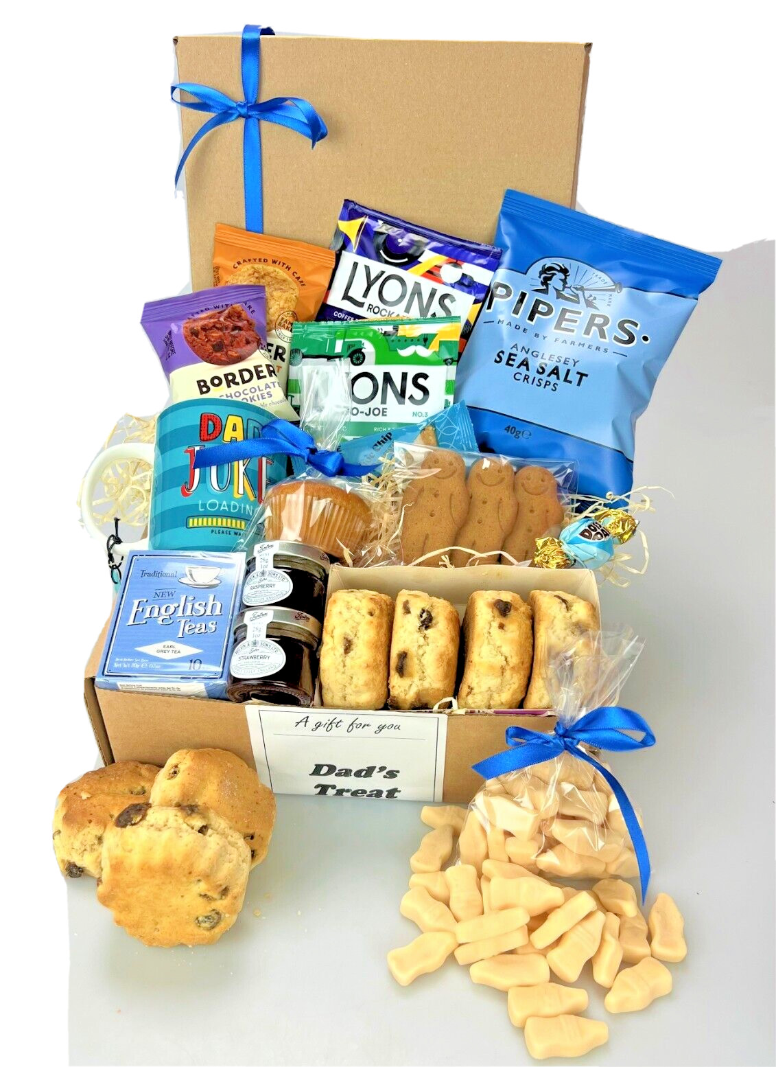 Afternoon Tea Box for Dad Grandad Scones Pastries Coffee Sweets Fathers Day Dad