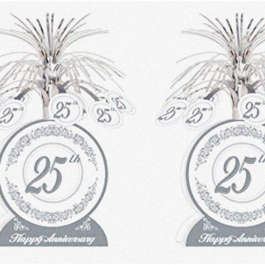 Silver 25th Anniversary Centerpieces Set