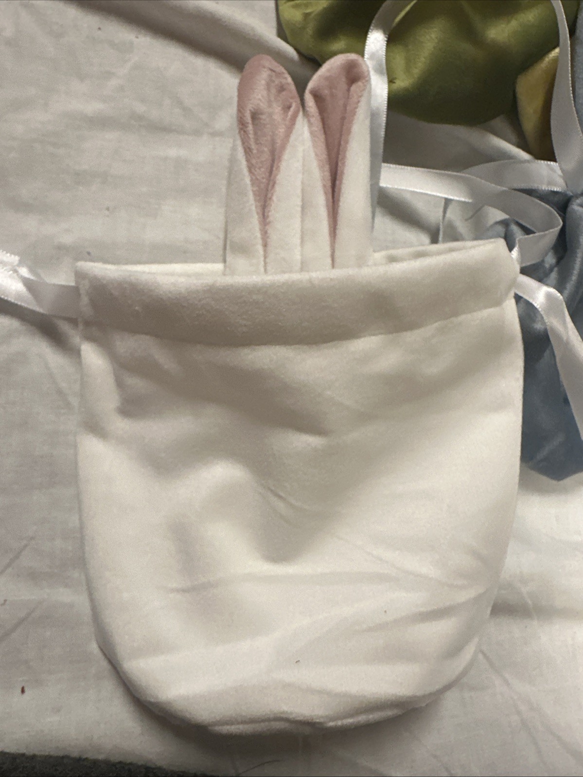 Velvet Drawstring Bunny Bags – 6 Pack Easter Rabbit Reusable, Basket Filler