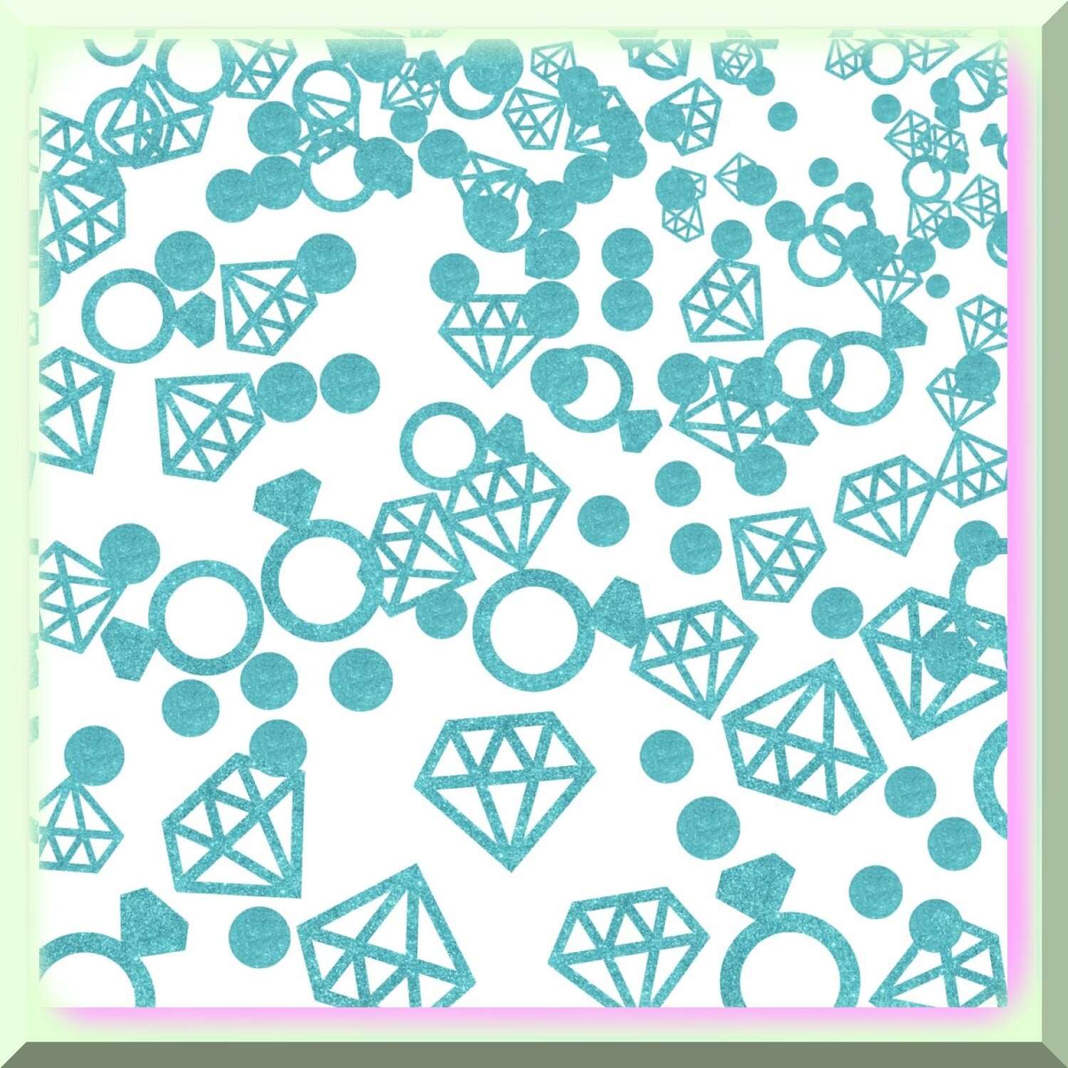 Teal Diamond Ring Confetti for Parties