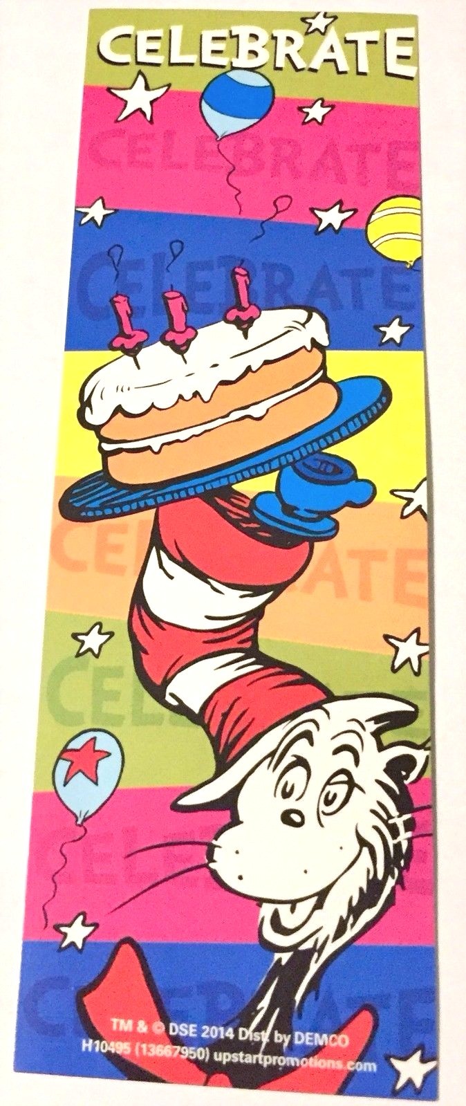 NEW! 48 SEUSS CAT IN THE HAT CELEBRATE BIRTHDAY PARTY BOOKMARKS BOOK CLUB
