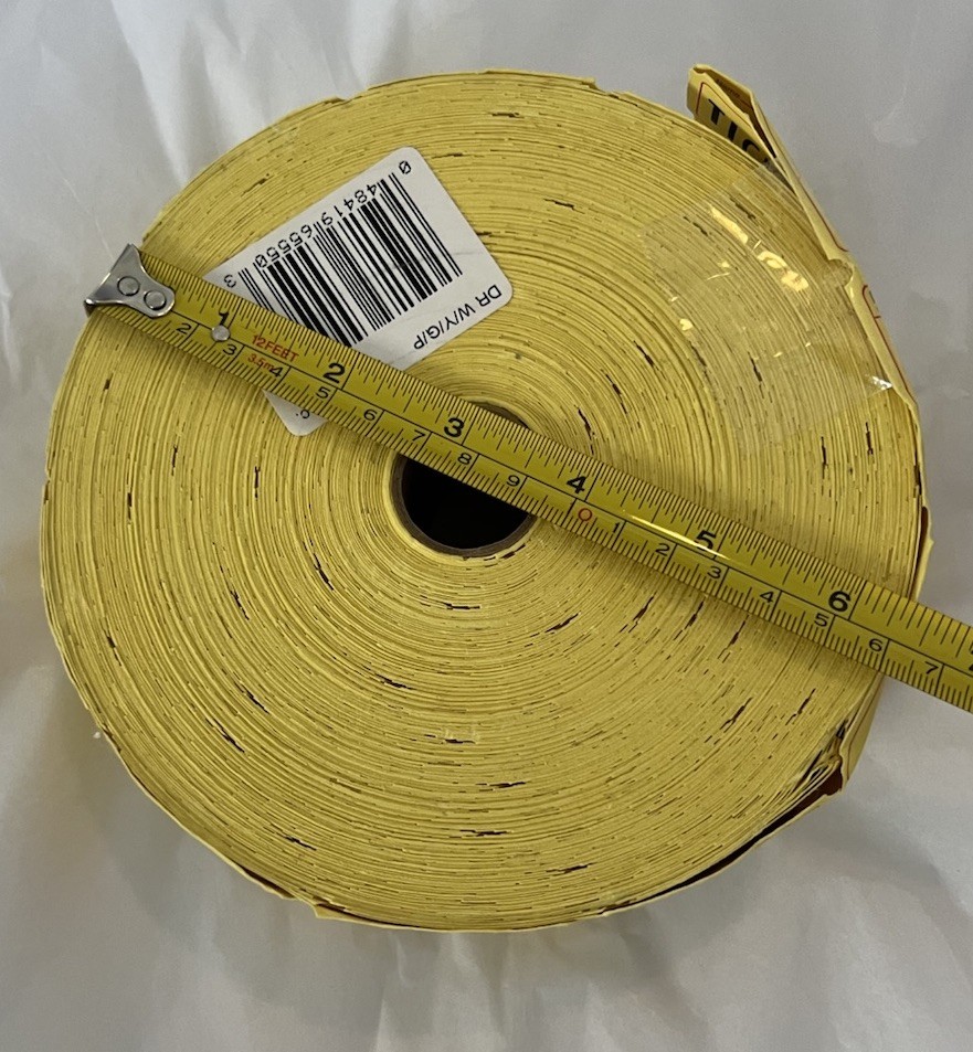 Roll of Tickets, Used for Sale, Yellow, Keep Coupon/Ticket
