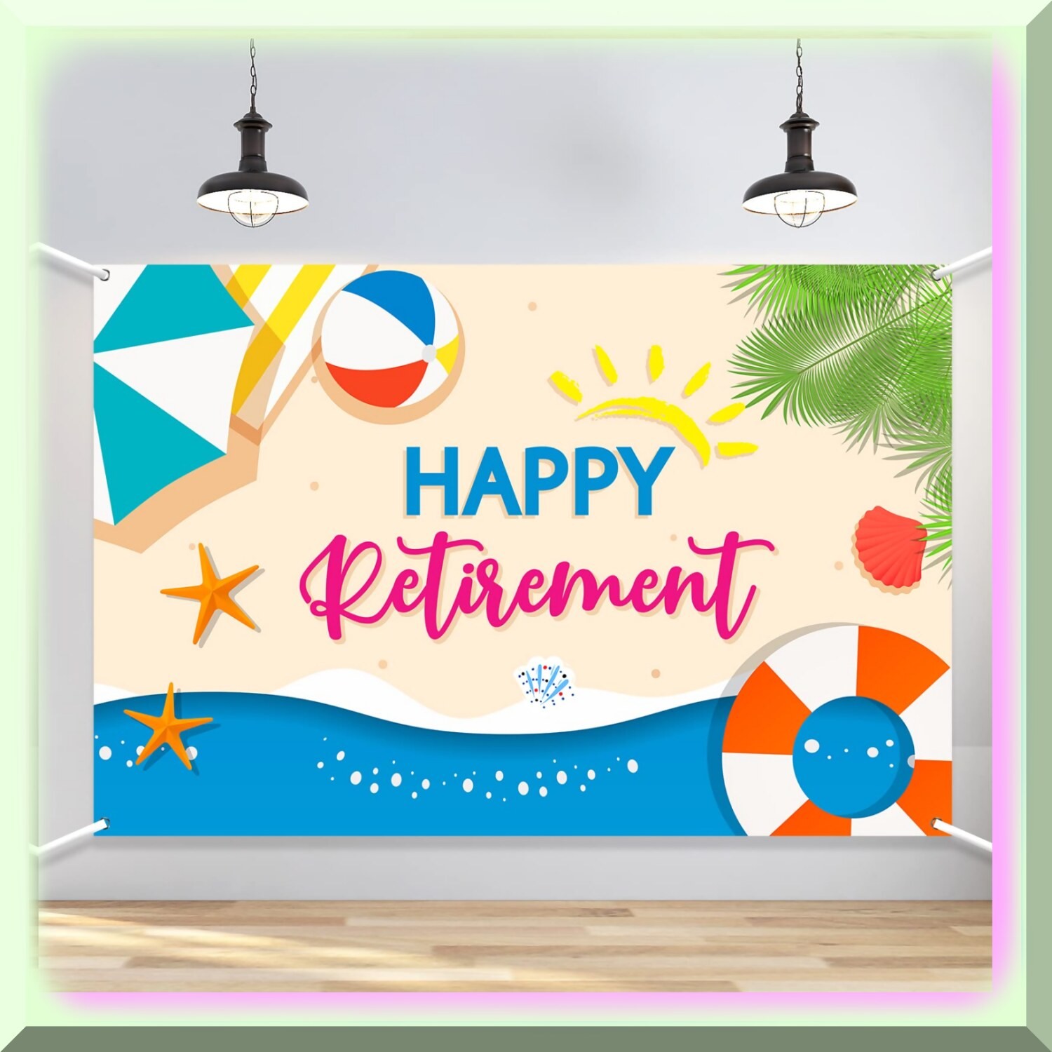 Retirement Celebration Backdrop Banner Polyester