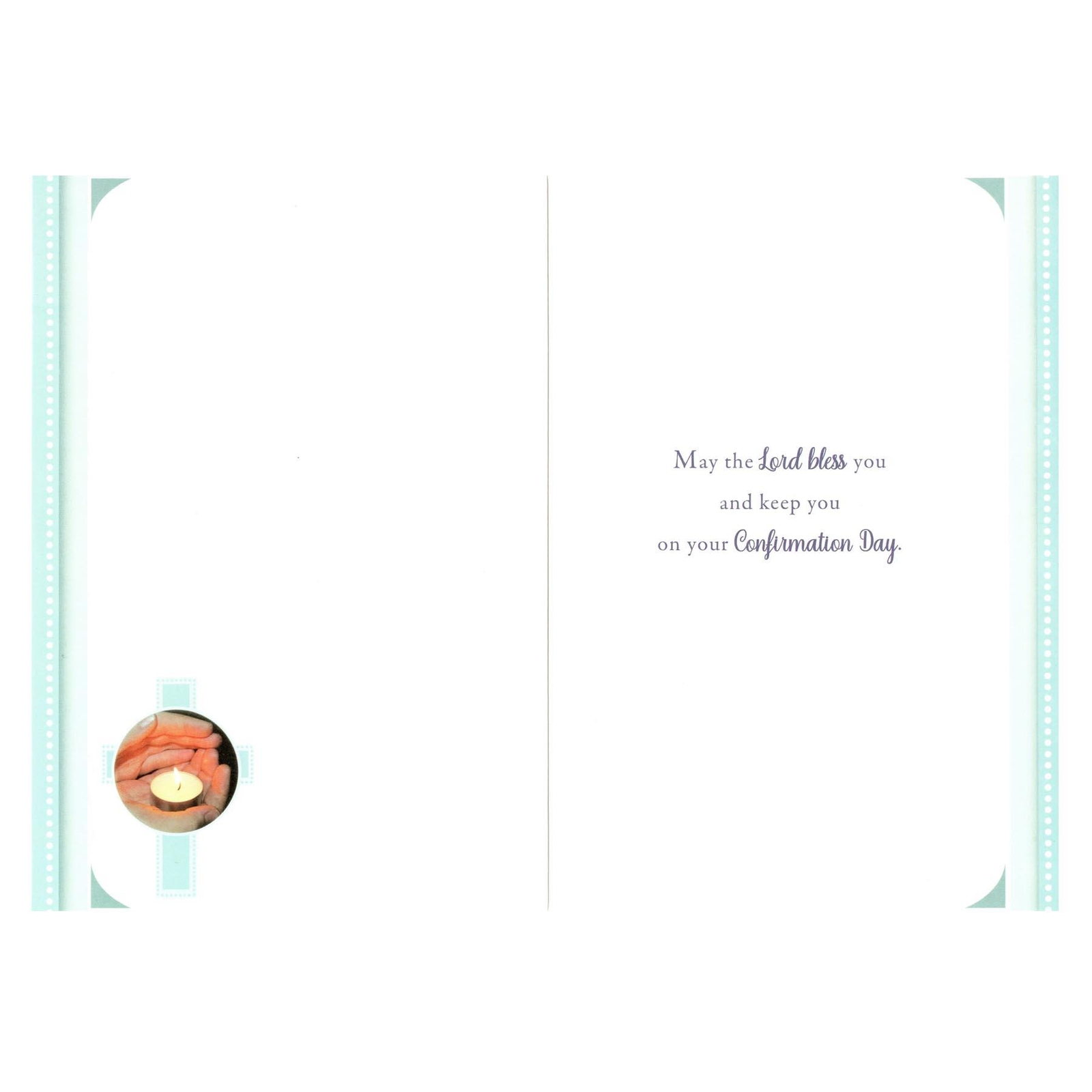 Confirmation Card with Foil Detail and White Envelope – Blue B