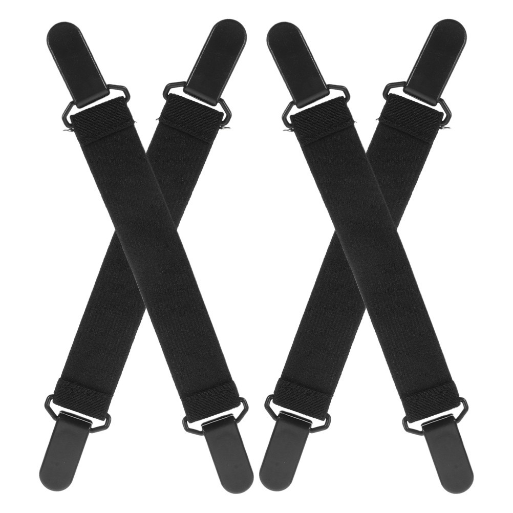 Black Reusable Motorcycle Pant Leg Clips Secure Boot Straps for Outdoor Work