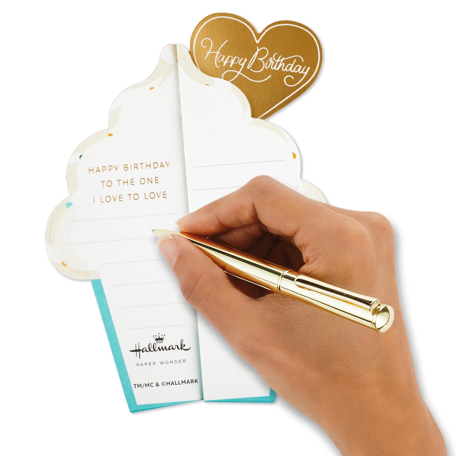 Hallmark Paper Wonder Romantic Pop 5 inches by 7.25 inches, Honeycomb Cupcake