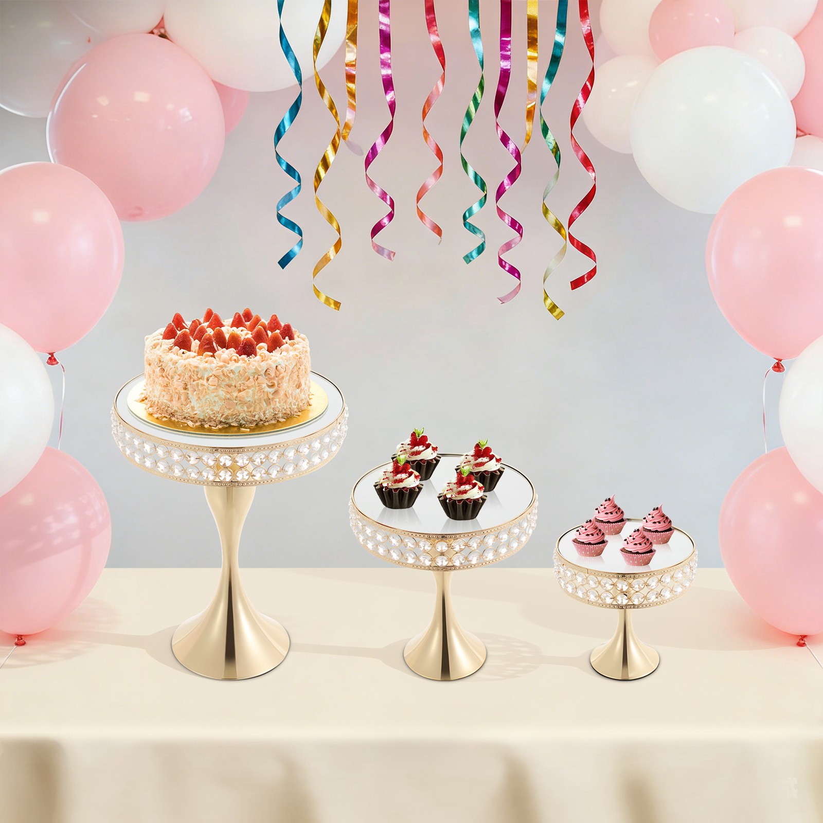 3 Pcs Cake Display Stands For Wedding/party/birthday/Baby Shower /celebration