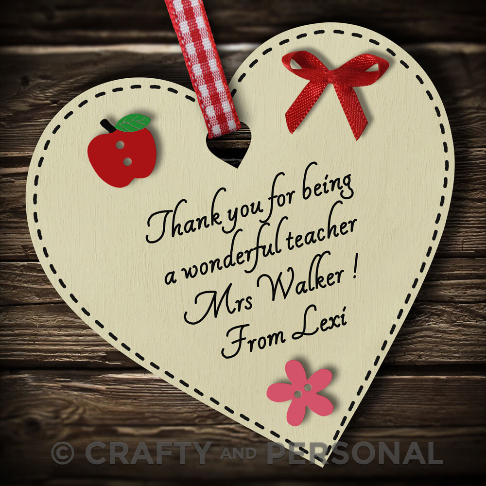 Personalised Teacher gift plaque thank you present Tutor Mentor leaving School