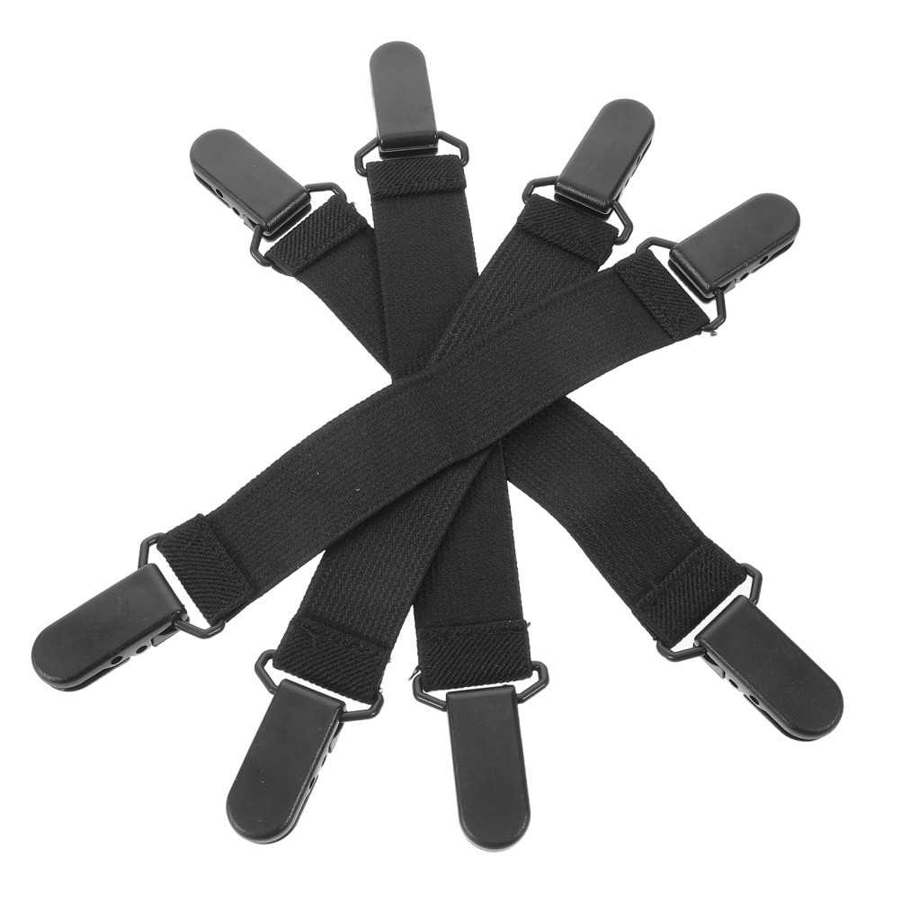 Black Reusable Motorcycle Pant Leg Clips Secure Boot Straps for Outdoor Work