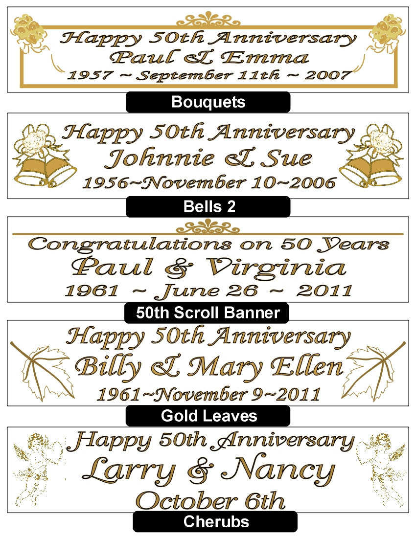 50th GOLDEN WEDDING ANNIVERSARY BANNER – PERSONALIZED
