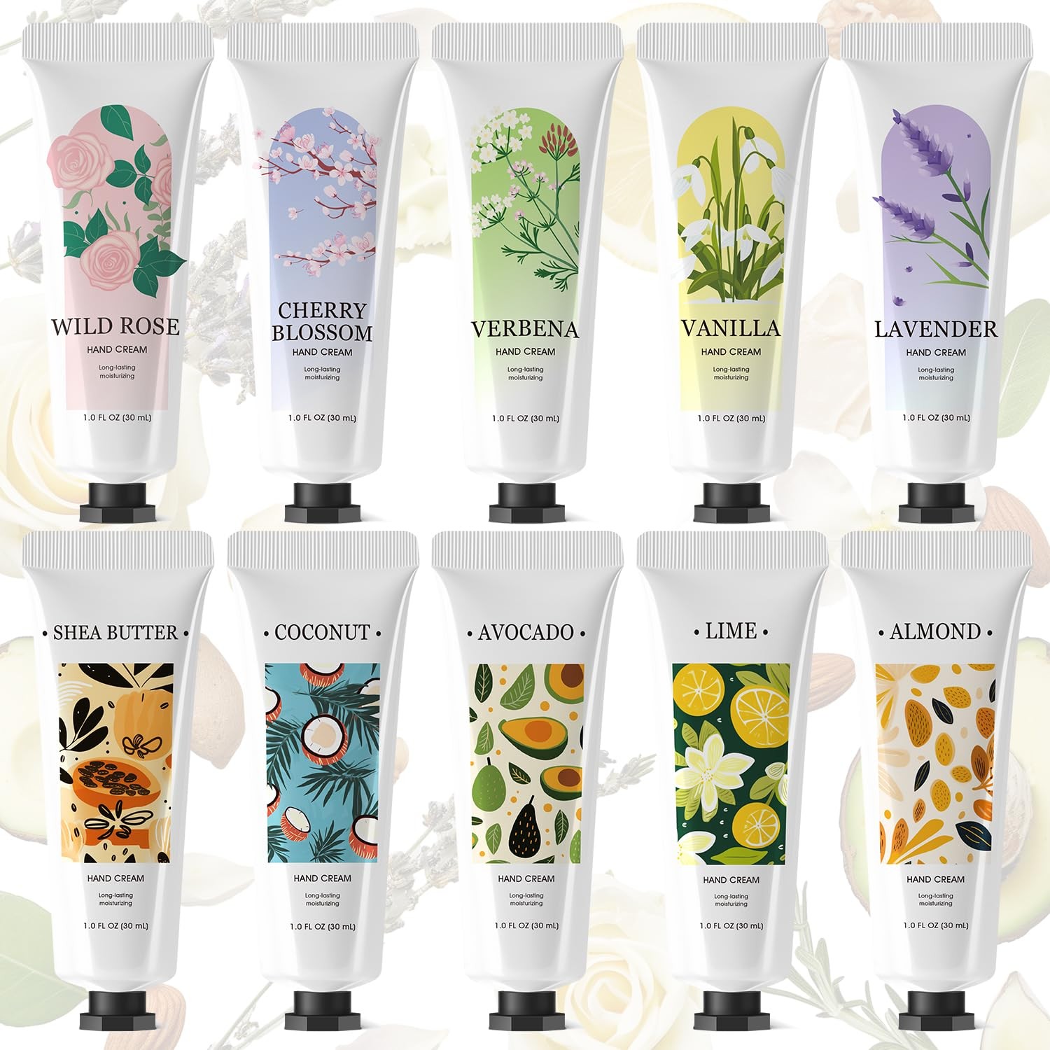 spa luxetique 10 Pack Hand Cream Gifts Set 1 Fl Oz (Pack of 10), white