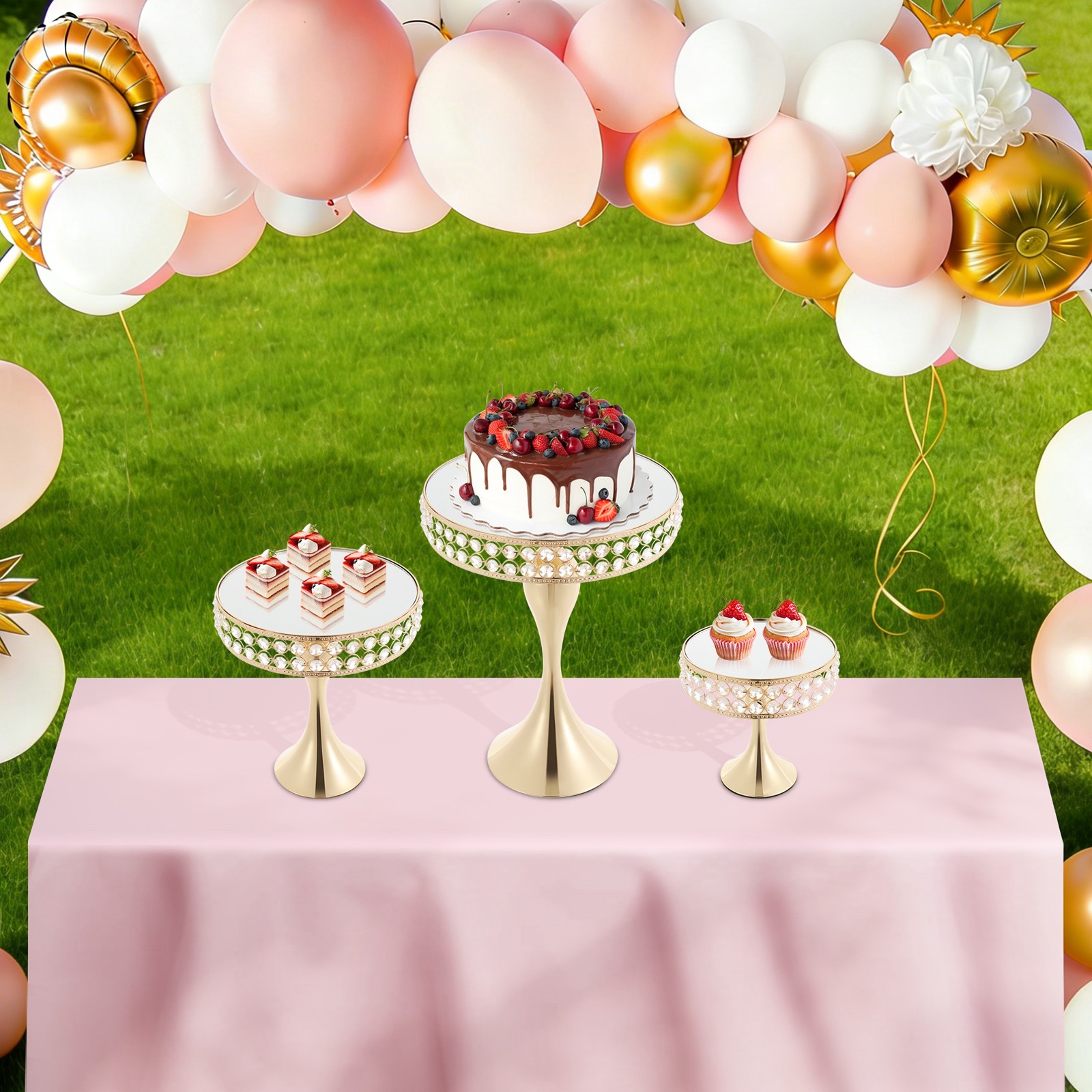 3 Pcs Cake Display Stands For Wedding/party/birthday/Baby Shower /celebration
