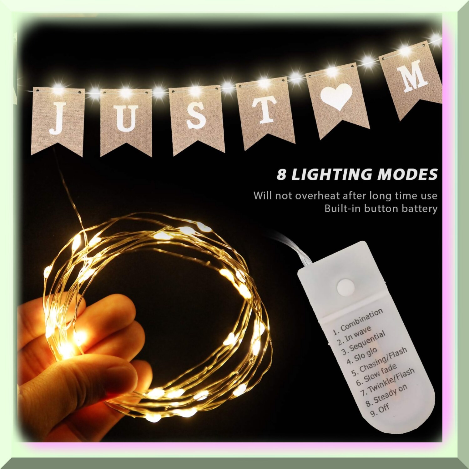Enchanted Ever After LED Fairy Light Burlap Banner