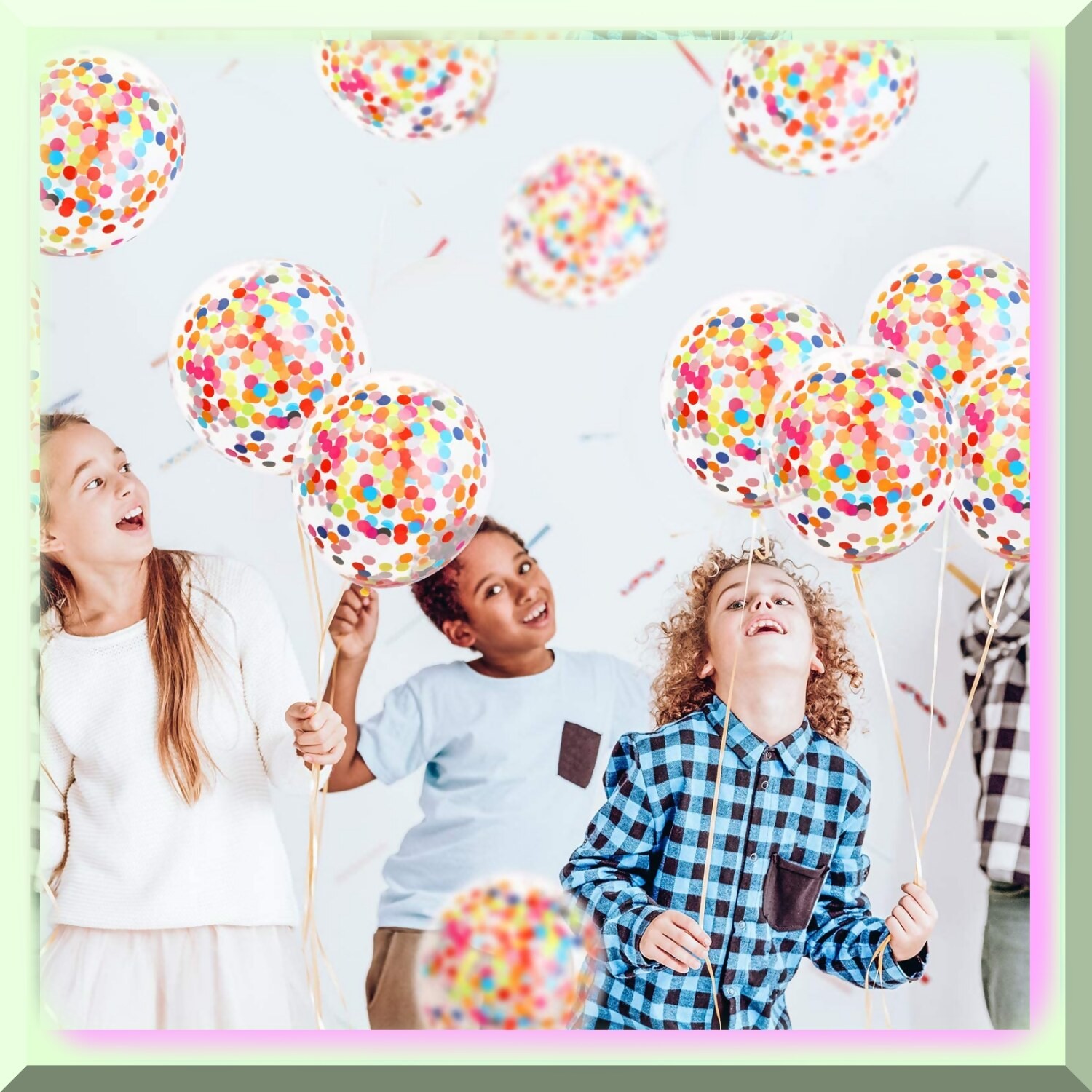 50 Multicolor Confetti Balloons 12 Inch for Parties