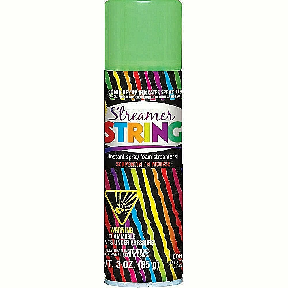 Party Streamer String Spray GREEN Silly String Prank Gag Crazy Fun Spray New