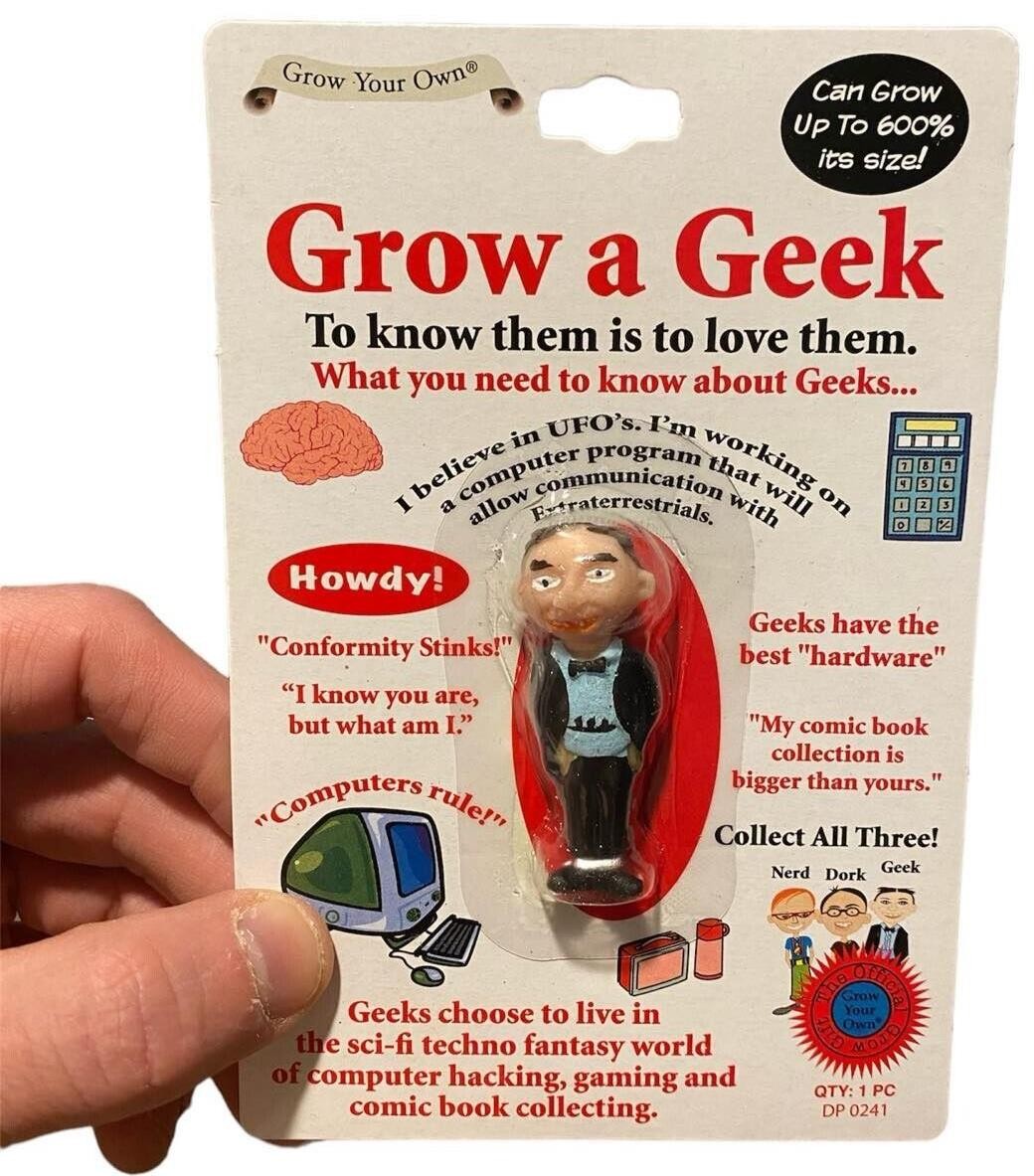 SET OF 3 Grow your own DORK – NERD – GEEK – Fun Gag Joke Novelty