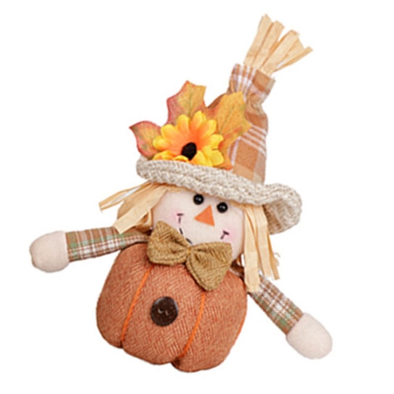 Polyester Cloth Scarecrow Figure Seasonal Tabletop Display for Holiday Event